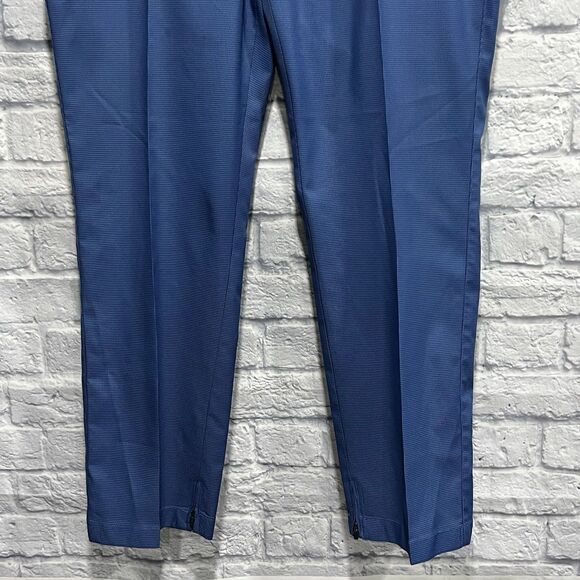 Bonobos Golf Pants Men Blue Straight Fit Micro Houndstooth‎ Zip Ankle Size 40X32 - Picture 5 of 13